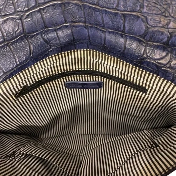 Leather Envelope Bag Croc Detail Leather Crossbody Laptop Bag By Orange Caramel - Picture 8 of 8